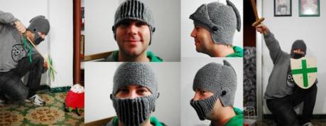 gorro batalla  lana tejido a dos agujas