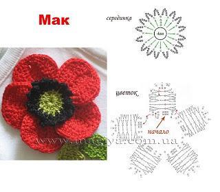 AMAPOLA A GANCHILLO AMAPOLA A GANCHILLO