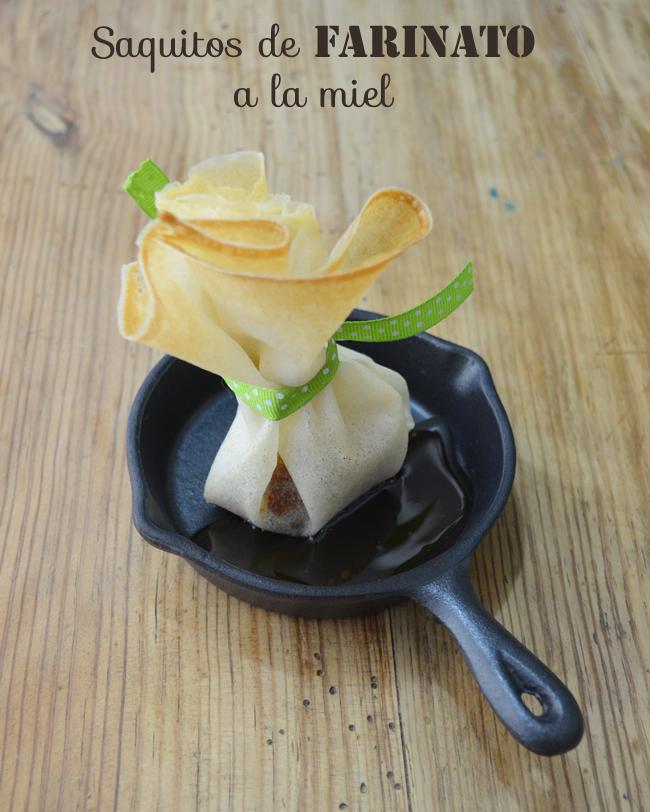 Saquitos de farinato en salsa de miel