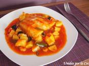 Bacalao salsa Tomate Gambas