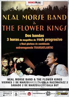 Cartel promocional de Neal Morse y The Flowers Kings en España