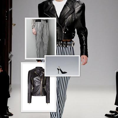 Balmain  Spring summer 2013  stripes trousers zara  biker mango
