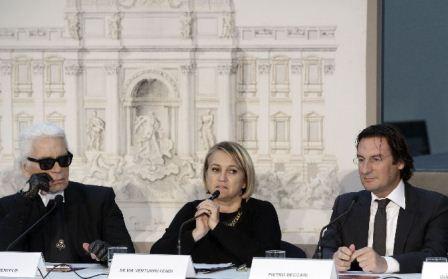 Karl Lagerfeld y Silvia Fendi presentaron el proyecto de restauración de la Fontana di Trevi