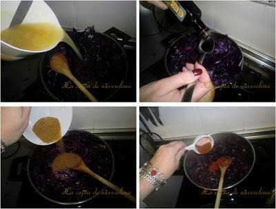 Lombarda glaseada con calabaza