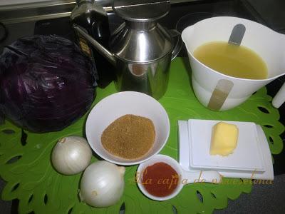 Lombarda glaseada con calabaza