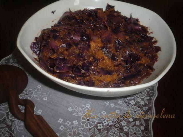 Lombarda glaseada con calabaza