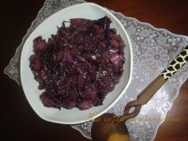 Lombarda glaseada con calabaza