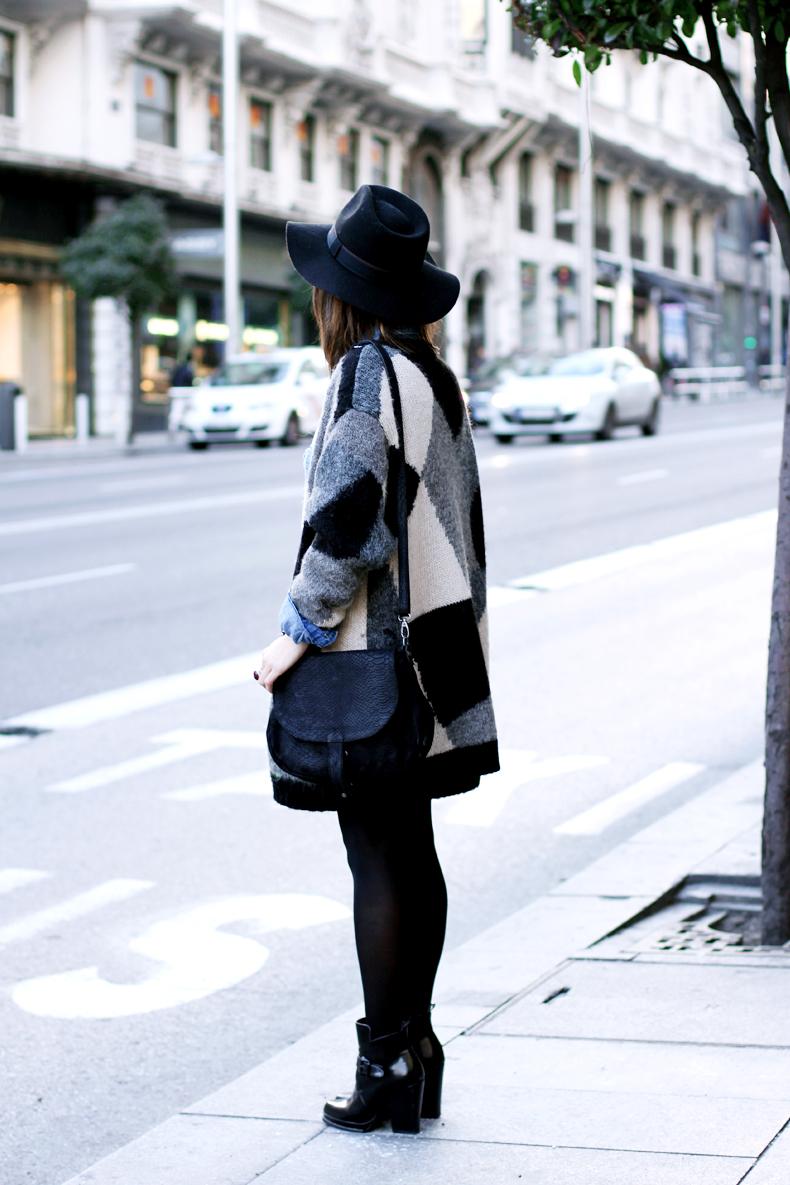 Denim Shirt & Leather Skirt