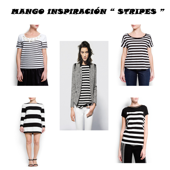 Mango rayas blanco negro