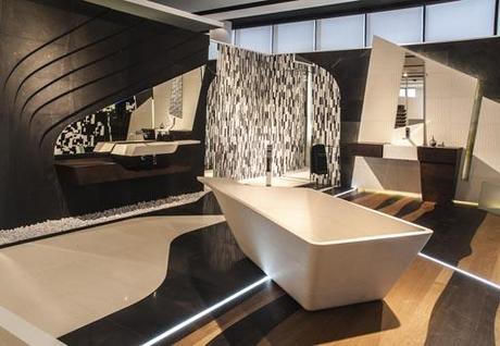 A-cero diseña el stand de la colección Spirit para el showroom de Porcelanosa en Vila-real, Valencia.