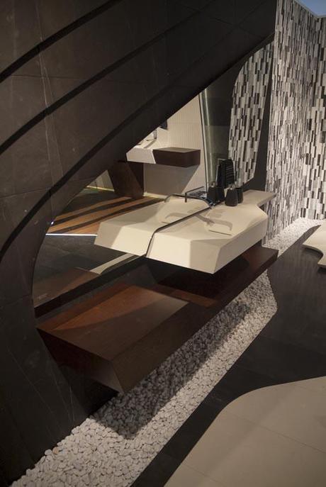 A-cero diseña el stand de la colección Spirit para el showroom de Porcelanosa en Vila-real, Valencia.