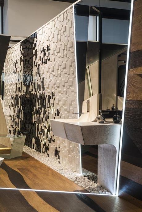 A-cero diseña el stand de la colección Spirit para el showroom de Porcelanosa en Vila-real, Valencia.