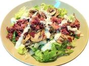 Ensalada templada setas jamón