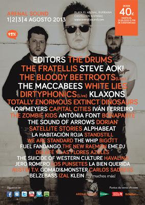 Arenal Sound 2013: The Fratellis, The Drums, The Maccabees, The New Raemon, Los Punsetes, Klaxons, Alphabeat y The Bloody Beetroots Nuevas Incorporaciones...