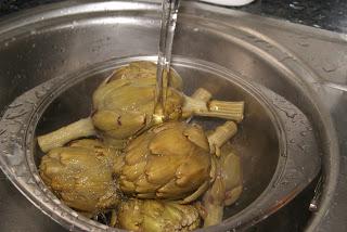 Alcachofas a la veloute con jamon