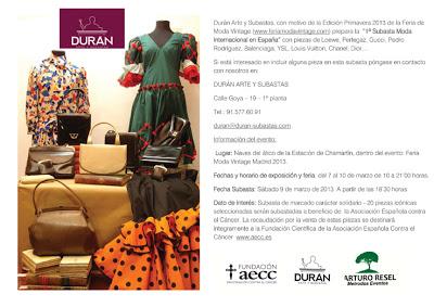 Durán Arte y Subastas prepara 1ª Subasta Moda Internacional en España