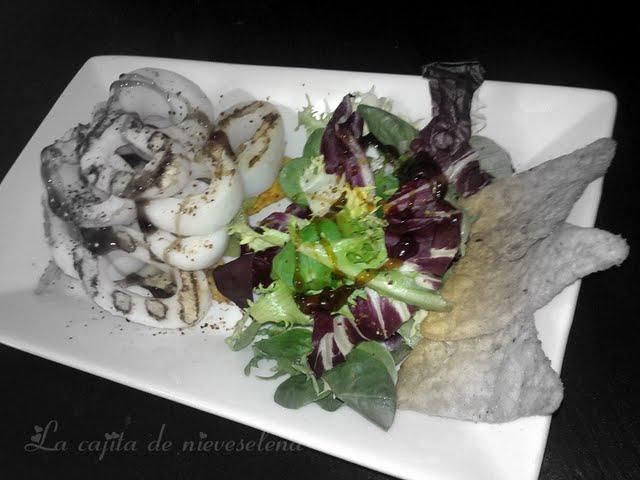 Anillas de calamar con guacamole