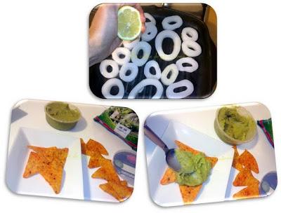 Anillas de calamar con guacamole