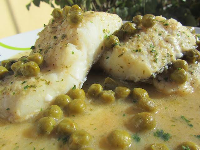 Bacalao en salsa verde de gambas