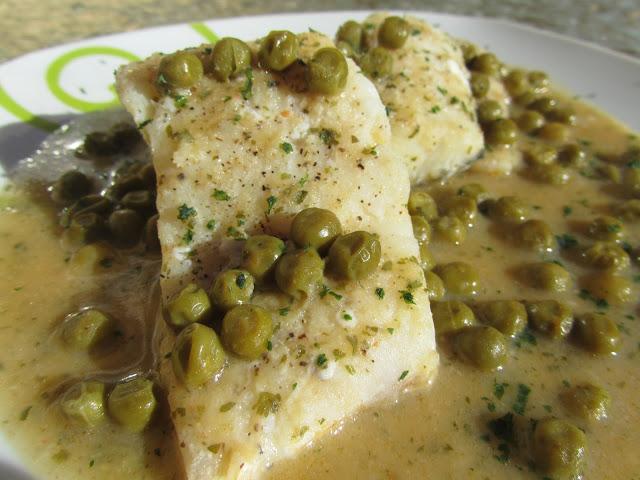 Bacalao en salsa verde de gambas