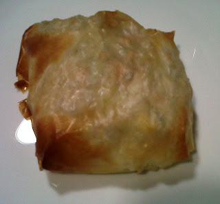 Pasta filo con salmón y queso Philadelphia