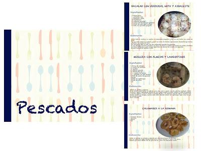 Trabajo de grado. Fichas de recetas de cocina.