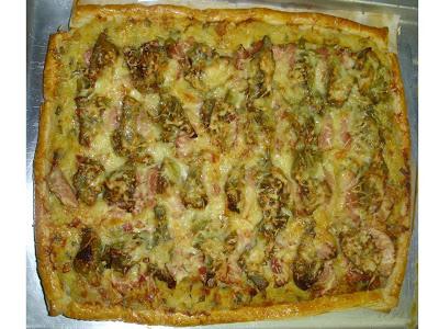 Hojaldre con verduras y alcachofas