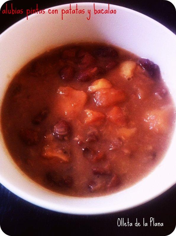 ALUBIAS PINTAS CON PATATAS Y BACALAO