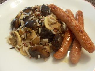 Arroz salvaje y mezcla con setas shitake y champiñones