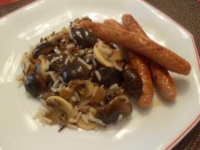Arroz salvaje y mezcla con setas shitake y champiñones