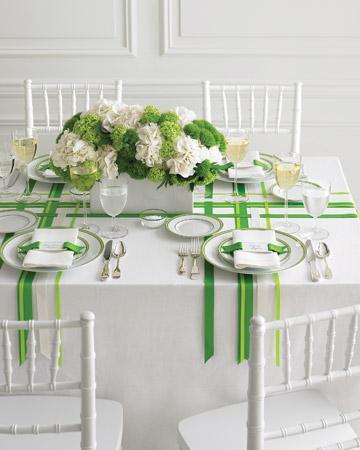 Mesa boda verde
