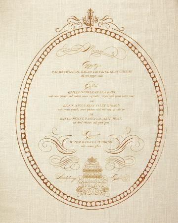 Menú impreso en servilleta para boda