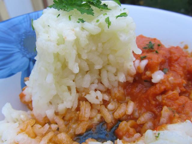 Arroz blanco con tomate expres