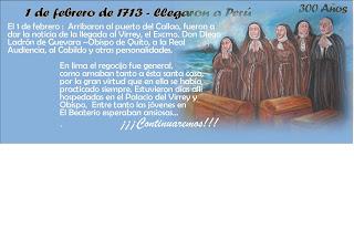 HACE 300 AÑOS LAS CLARISAS CAPUCHINAS LLEGARON A LIMA, UN DÍA COMO HOY (1-2-1713)