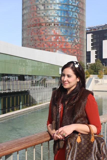 Look 080 Barcelona - Maroon Fur Vest