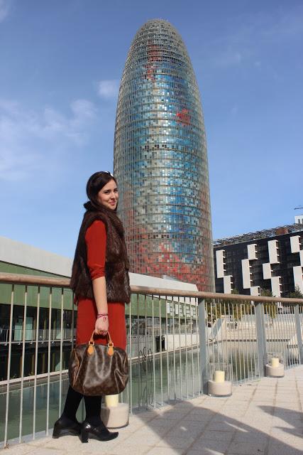 Look 080 Barcelona - Maroon Fur Vest