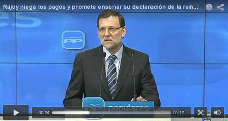 Mariano Rajoy, durante su comparecencia este mediodía