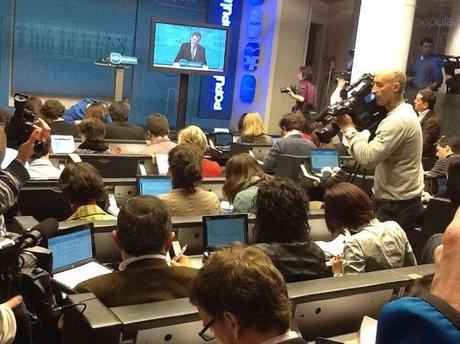 tele rajoy, la tele de rajoy, comparecencia television, rueda de prensa pantalla
