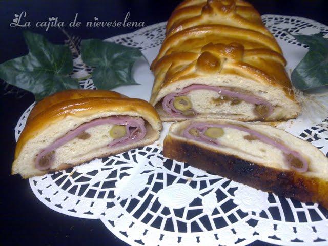 Pan de jamón con paté de cebolla