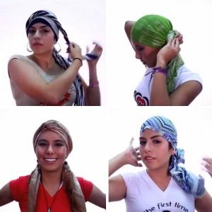 Tutorial DIY pañuelo foular turbante en la cabeza