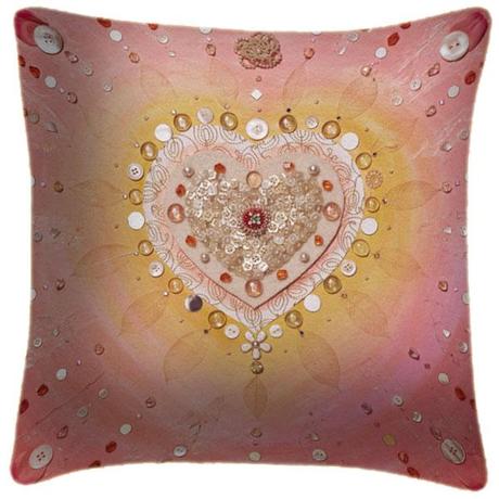 Buy Apricot Heart II Art Cushion at WeLoveCushions.co.uk