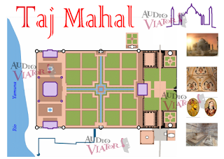 Plano de la audioguía del Taj Majal