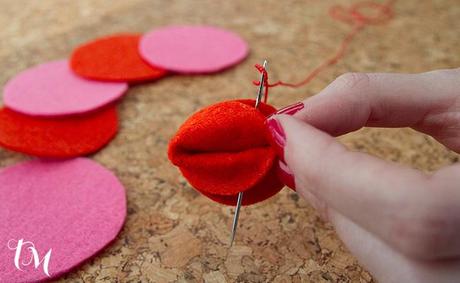 galleta cosida Manualidades con fieltro para San Valentín