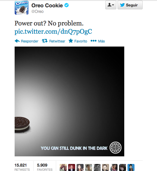 La rápida reacción de Oreo en el Super Bowl XLVII