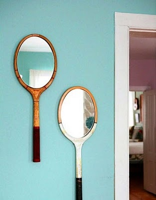 Raquetas convertidas en espejos