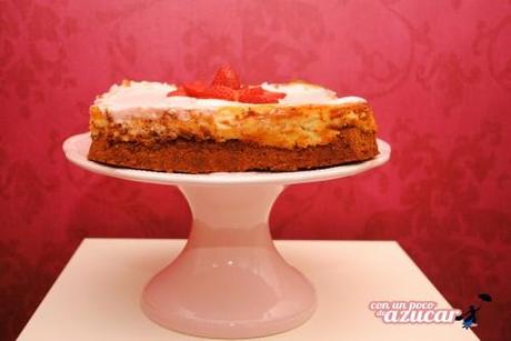 Brownie Cheesecake de fresas