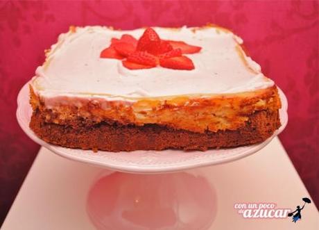 Brownie Cheesecake de fresas