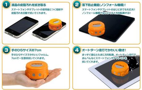 Robot que limpia la pantalla de tu tablet / móvil Robot que limpia la pantalla de tu tablet / móvil