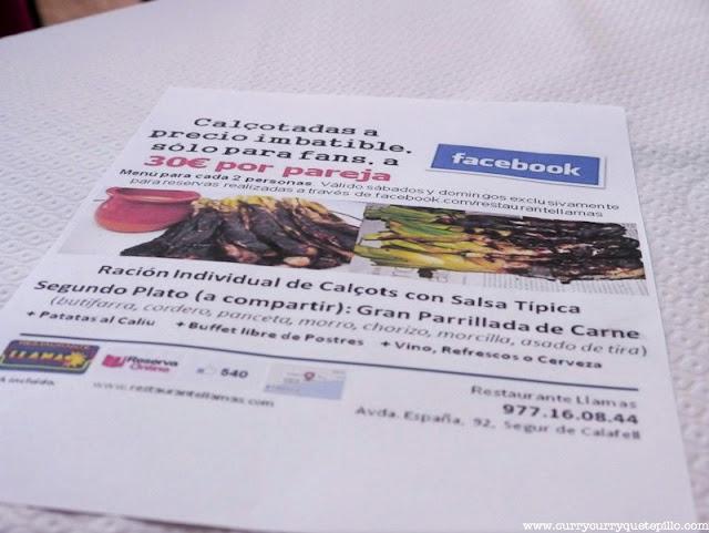 Restaurante Llamas (Segur de Calafell, Tarragona)