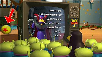 Luxo Ball Menu Toy Story 2 DVD